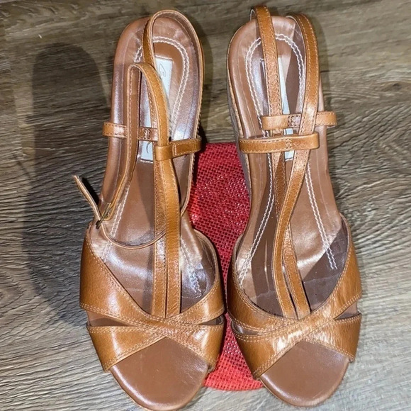 Costa  Blanca tan platform wedge sandals 7 New - Picture 3 of 9